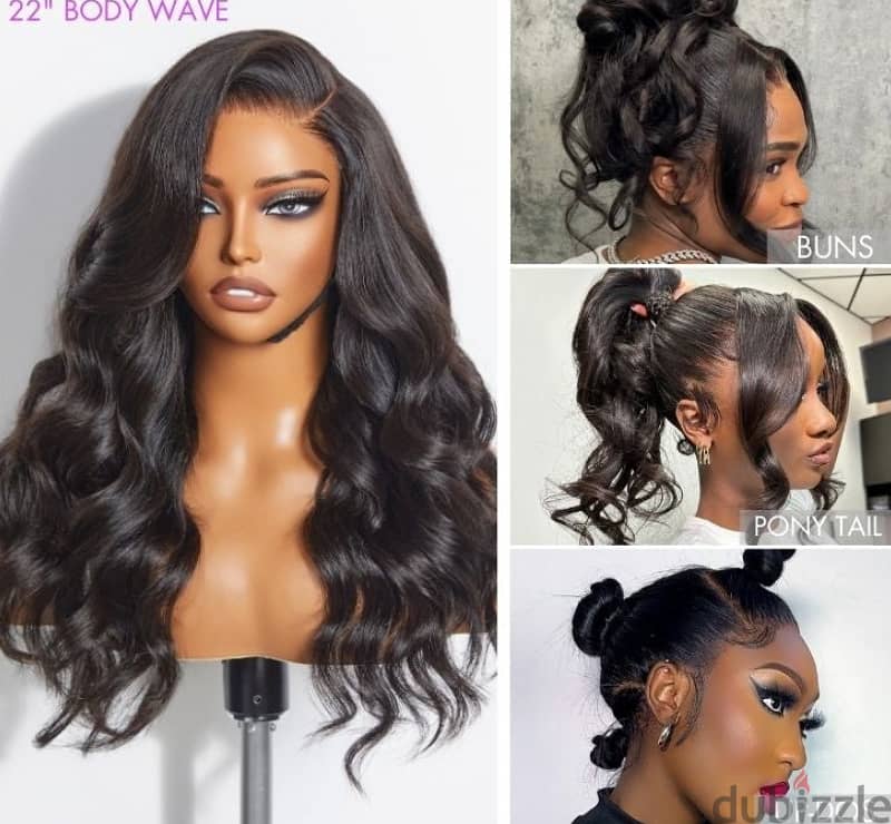 Full Lace Classy Natural Black Body Wave / Straight Free Parting Half 0