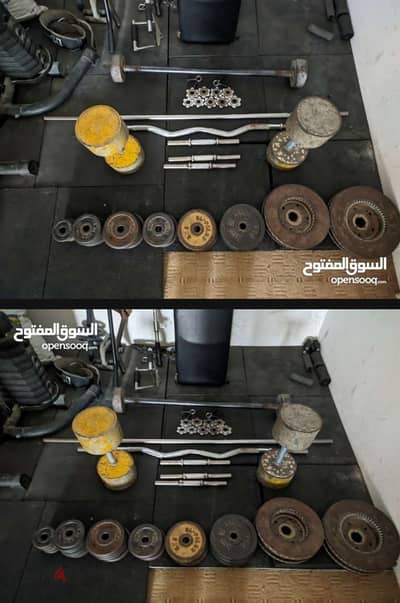 gym equipment,bench,dumbells,75kg+ plates,gym matts