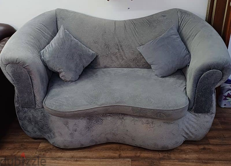 Soft Grey Sofa set with Cushions 1