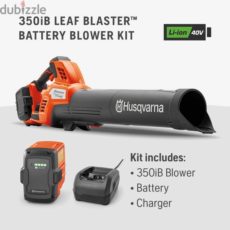 Husqvarna Leaf Blaster 350iB Battery Powered Cordless Leaf Blower, 200 4