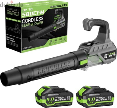 GROOKER Leaf Blower Cordless - 580CFM 160MPH Brushless Electric Cordl