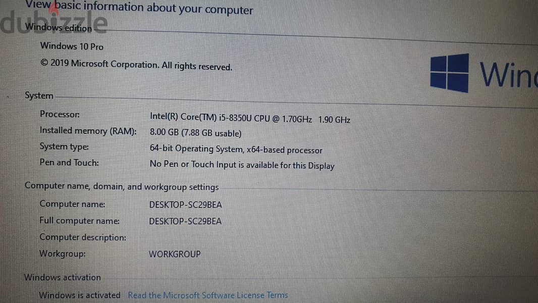 Dell Latitude e7290, i5 8th Generation,Ram:8GB+Hard Disk:256 Gb ssd 6