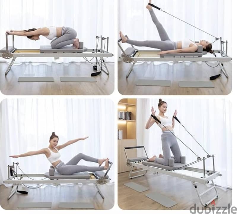 Foldable Pilates Reformer, Yoga Foldable Pilates Core Bed for Home,Su 2