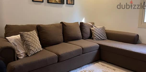 7 seater sofa, Brown coloured