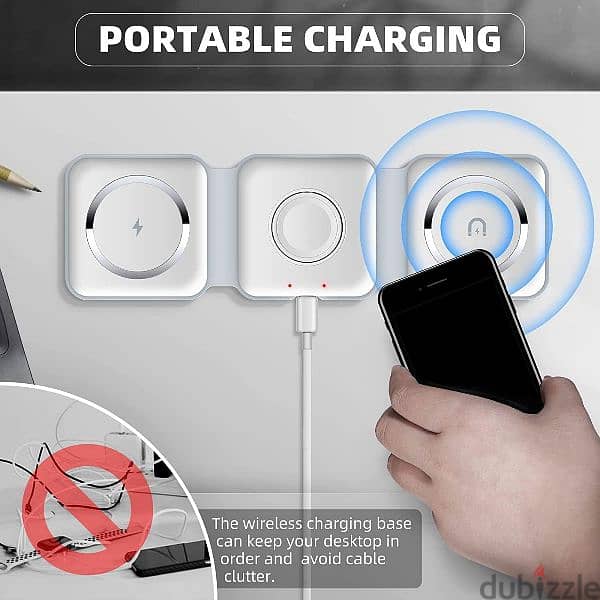 3 In 1 Wireless Folded Charging Pad (Cash on delivery all saudia) 0