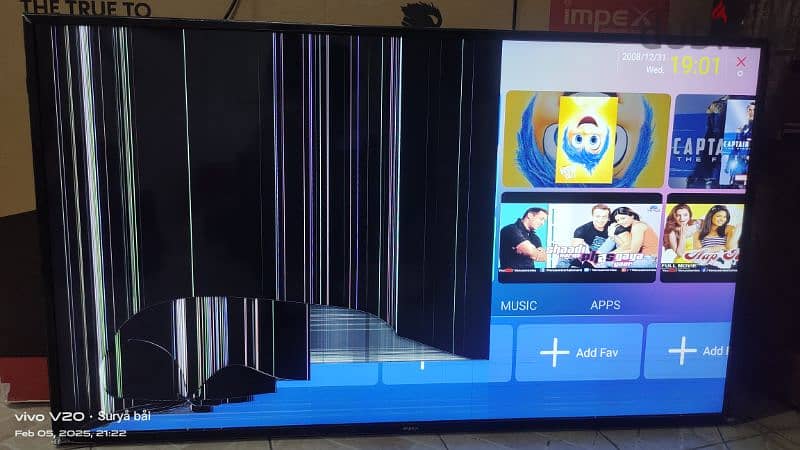 IMPEX GLORIA SERIES 55-inch Smart TV ,DISPLAY IS BROKEN A LITTLE 9