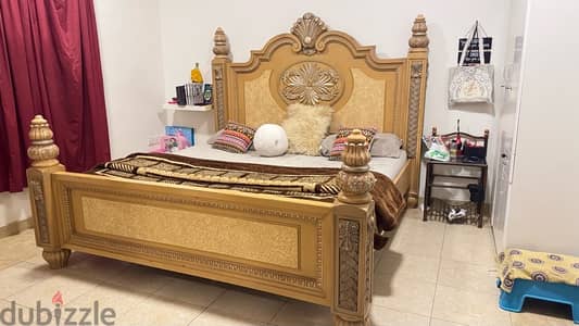 Wooden King sized bed