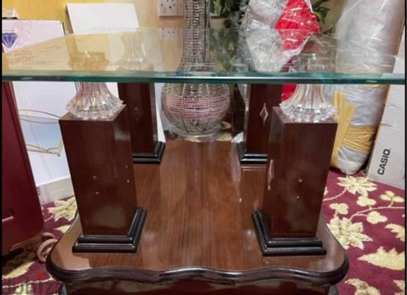 Wooden Glass Table Set 2