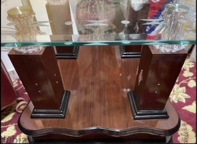 Wooden Glass Table Set 4