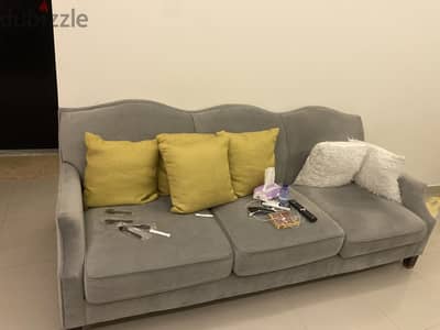 One year old comfortable sofa with cushions