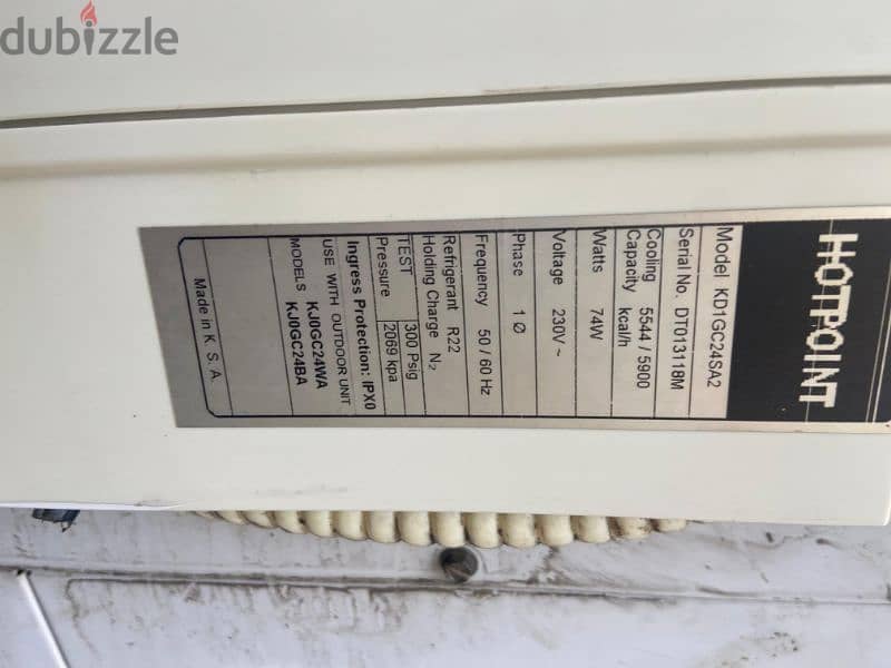 Hotpoint zamil split ac 2 ton 1