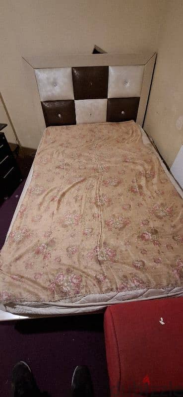 URGENT SALE. . . . WOODEN FURNITURE BED WITH MATTRESS