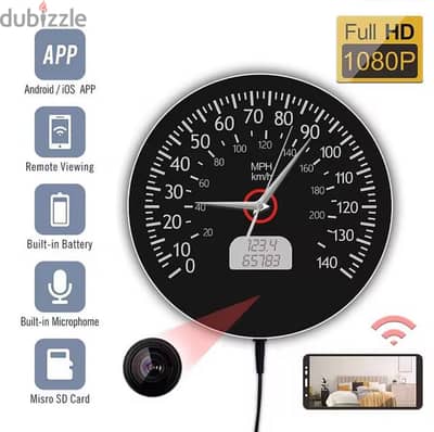 Speedometer WIFI Camera Security wall clock