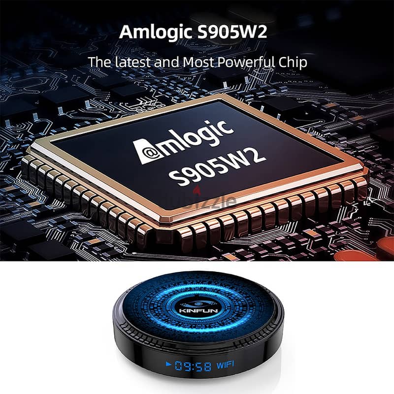 تي في بوكس نظام اندرويد 13 معالج Amlogic S905W2 رباعي النواة 64 بت ARM 9