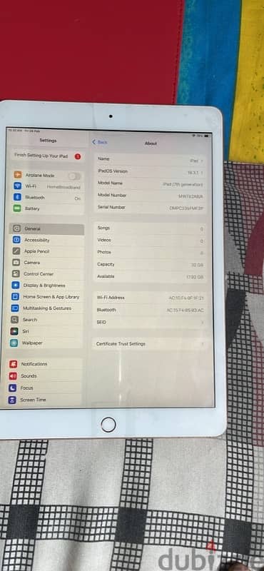 iPad 7 generation GB 32 all original only finger not working only 2