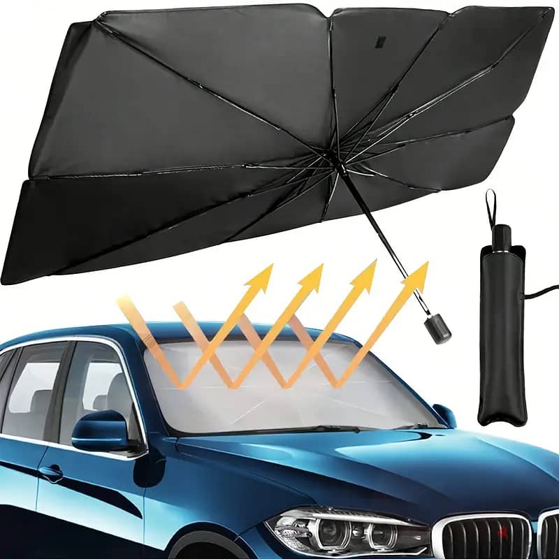 1pc Portable, Foldable Car Windshield Sunshade, Protect Your Car From 2