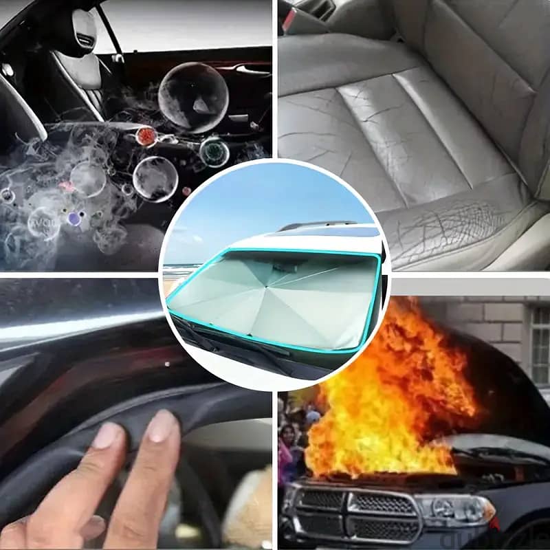 1pc Portable, Foldable Car Windshield Sunshade, Protect Your Car From 4