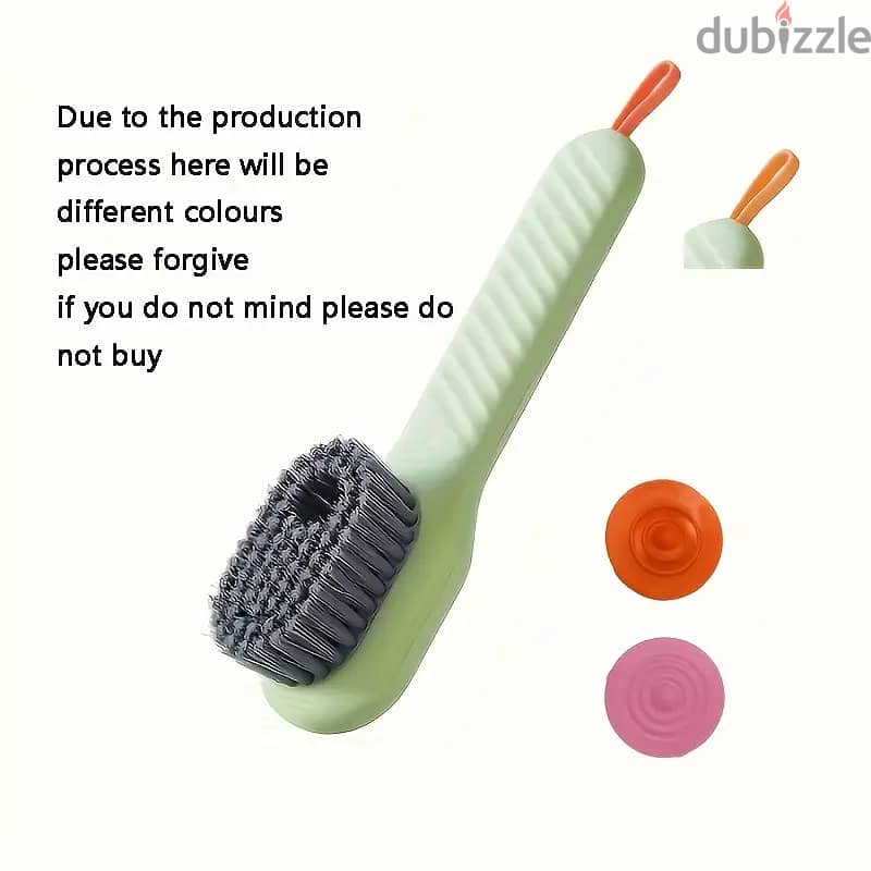 1pc Multi-Functional Liquid Dispenser Shoe Brush with Soft Bristles, 2