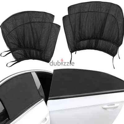 4pcs Universal Fit Car Sun Shade Set, Easy Install Roll-up Window