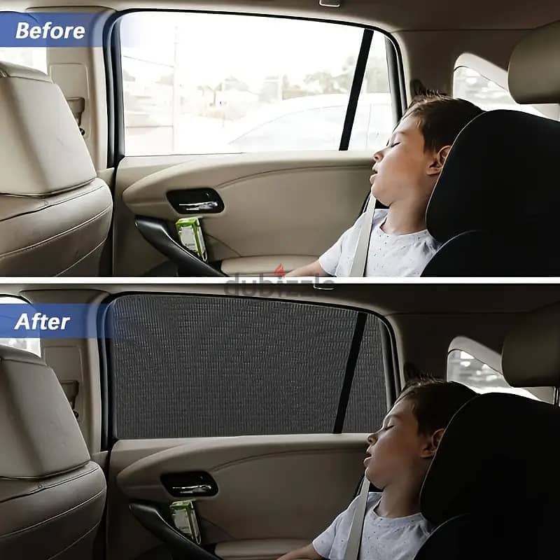 4pcs Universal Fit Car Sun Shade Set, Easy Install Roll-up Window 3