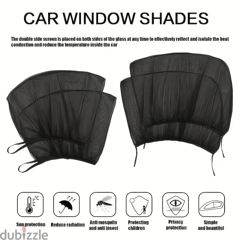 4pcs Universal Fit Car Sun Shade Set, Easy Install Roll-up Window 4