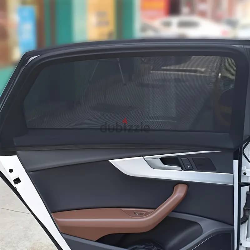 4pcs Universal Fit Car Sun Shade Set, Easy Install Roll-up Window 5