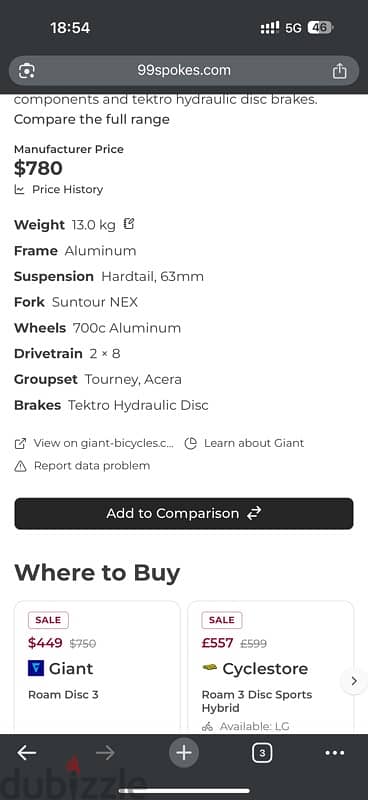 Giant Roam Disc 3 size S bicycle 1