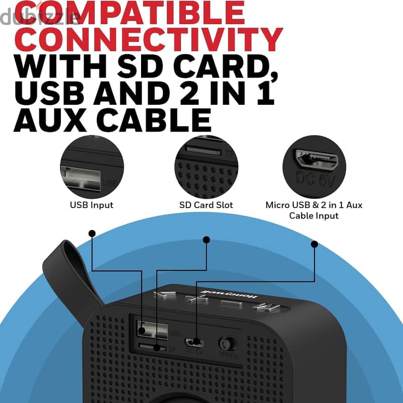 Honeywell Moxie V100, Portable Speaker With Wireless Bluetooth 5.0 6