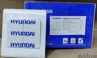 HYUNDAI  TWO GANG 1 WAY SWITCH WHITE 10Pcs/Box 1