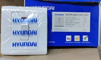 HYUNDAI HWD-B5220L 20A Double Pole Switch with Neon Indicator 10Pc/Box 1