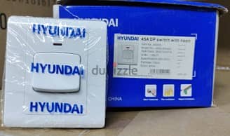HYUNDAI HWD-B5245L 45A Double Pole Switch with Neon Indicator 10Pc/Box 1