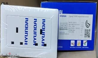 HYUNDAI HWD-B5813-1 2 Gang 13A BS Unswitched Socket, White 6Pcs/Box 1
