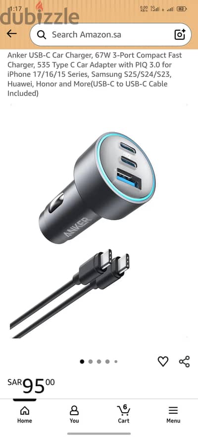 Anker 535 car charger 67 watt