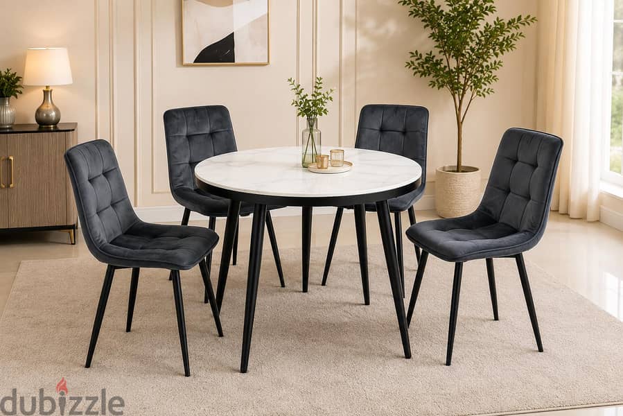 Modern Dining Table Set with 4 Chairs | Elegant Contemporary Design 1