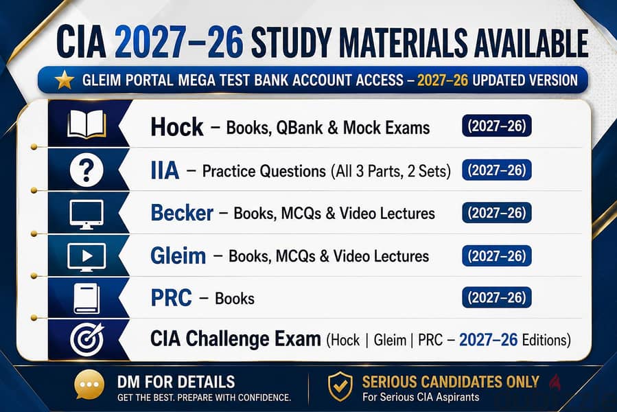 CMA CIA CFA FRM CAIA CPA 2026-27 4