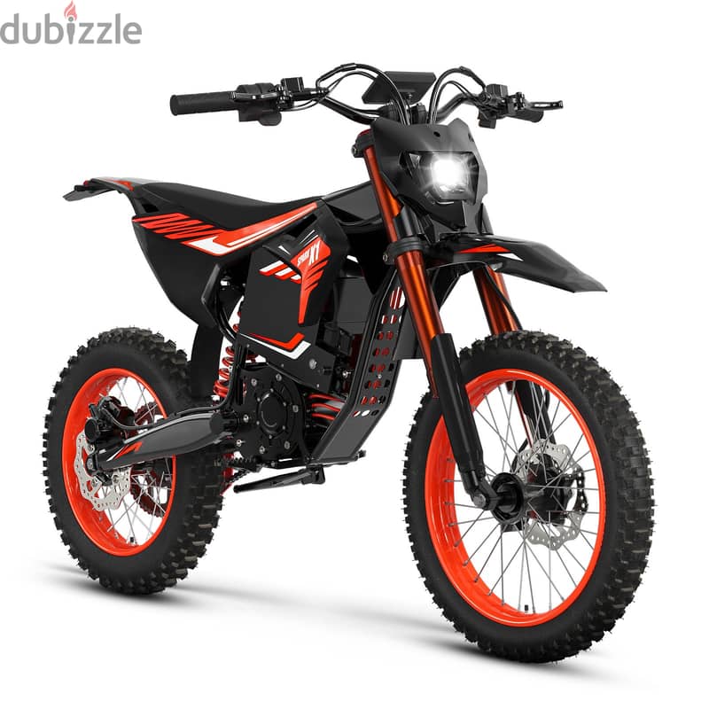Electric Dirt Bike 4500W Peak Electric Motorcycle 60V 28.8AH 50MPH 17" 4