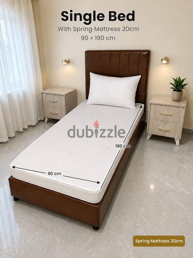 90*190 cm bed with 15cm mattress for sale at best price. COD 4