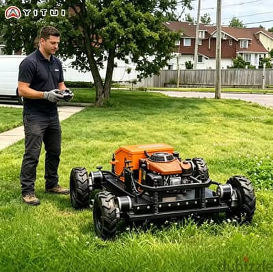 Wireless Rc Tracked Lawn Mower 800mm Cutting Machine Remote Operated C