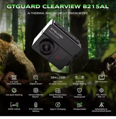 B215AL Thermal Imaging Rangefinder Scope 256*192 Resolution Thermal Mo