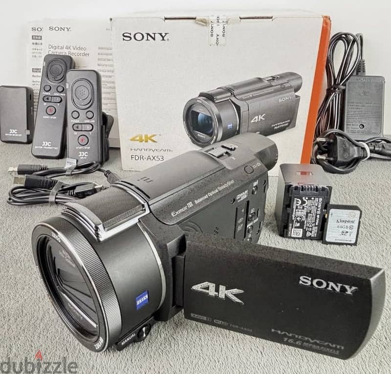 Sony FDR-AX53 4K Ultra HD Handycam Camcorder +2 Remote Controls 3