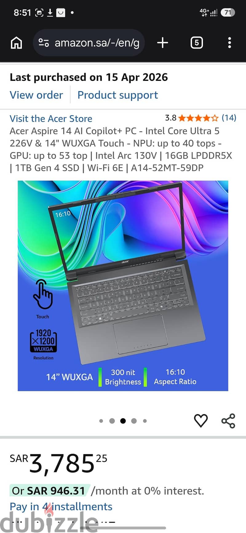 Acer Aspire 14 AI Copilot+ PC 5