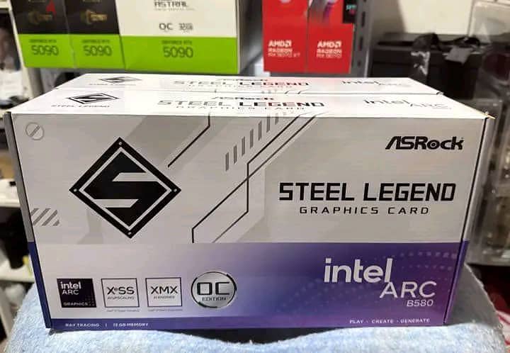 ASRock Intel Arc B580 Steel Legend 12GB OC White Graphics Card 1