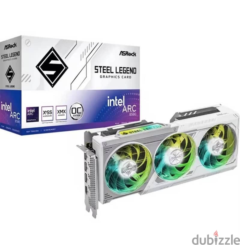ASRock Intel Arc B580 Steel Legend 12GB OC White Graphics Card 5