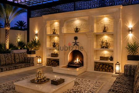 صور مشبات مودرن الحديثة. ديكورات مشبات رخام مع خشبت صاميم مشبات فخمة