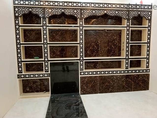 صور مشبات مودرن الحديثة. ديكورات مشبات رخام مع خشبت صاميم مشبات فخمة 14
