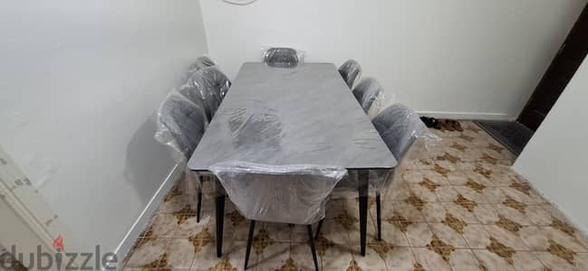 Dinning Table With Eight Chairs Grey