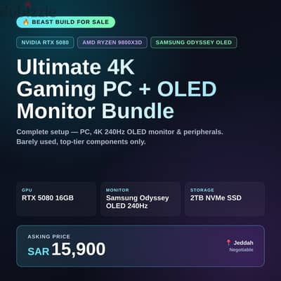 Nvidia RTX 5080 Gaming PC + Samsung OLED Monitor Bundle - Jeddah