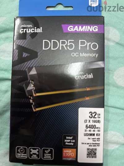 Crucial DDR5 Pro OC Memory 32GB RAM