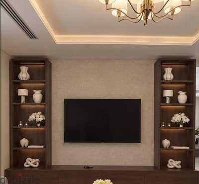 wooden t. v wall