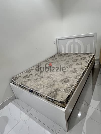 Bed, mattress and Wardrobe for sale, All for 200 SR